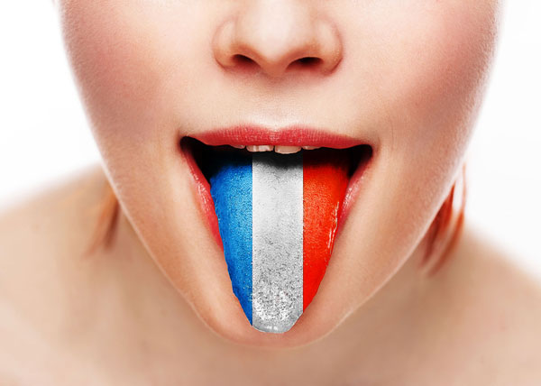 French flag painted on tongue