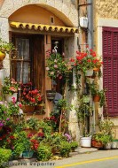 French Riviera doorway with flowers