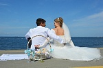 Married couple by the sea